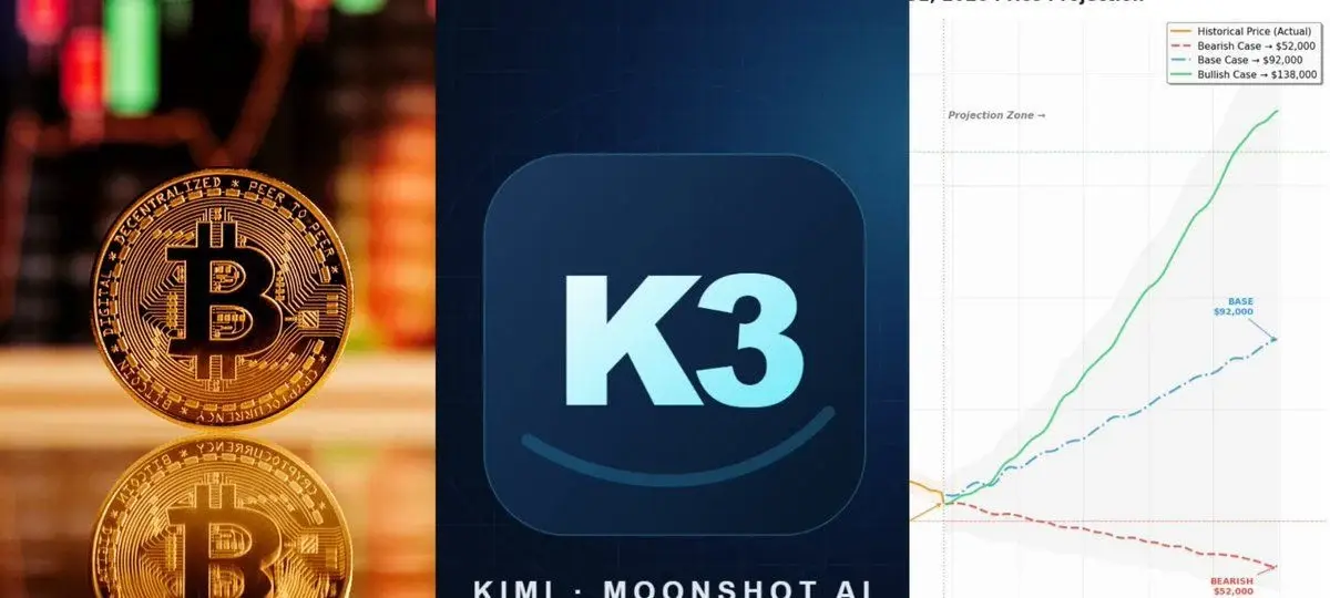 Moonshot AI 的 Kimi K3 预计比特币今年将攀升至 92000 美元